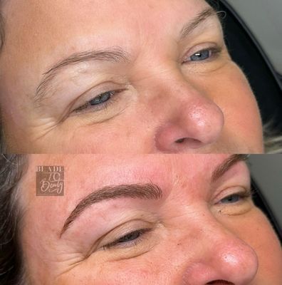 Blade to Beauty Eyebrow Microblading Before and After