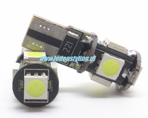 T10 LED W5W (wit) set van 2 stuks