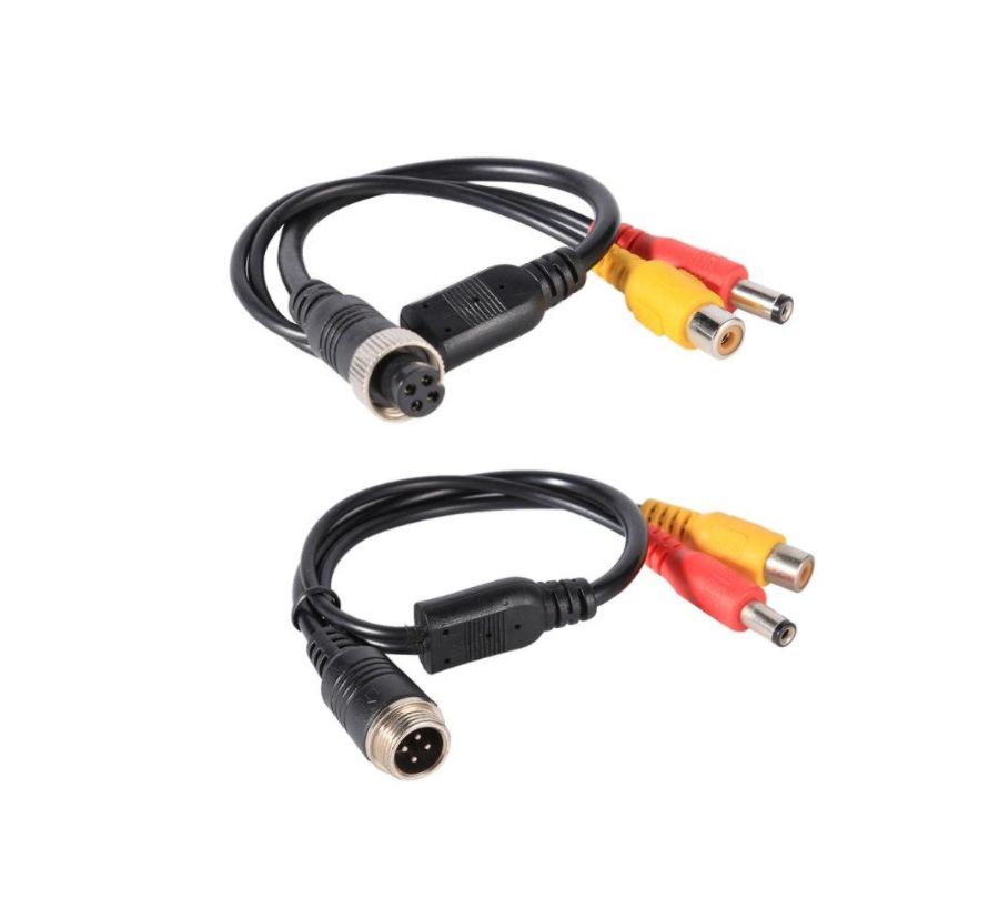 4-pin adapterkabel female /male naar RCA AV voor achteruitrijcamera
