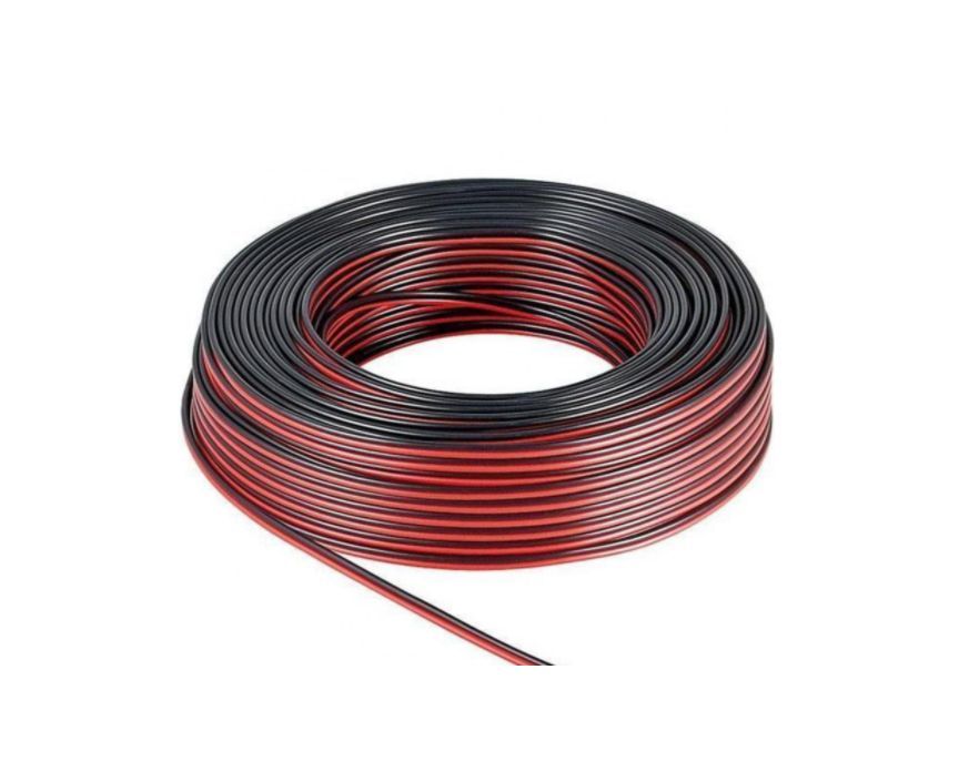 2 pin luidsprekerkabel verlengkabel draad rood zwart 12V 24V 0,75 mm