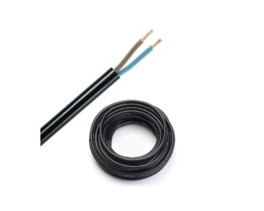 2-pin kabel VMVL 2X1.0 ZWART ROND