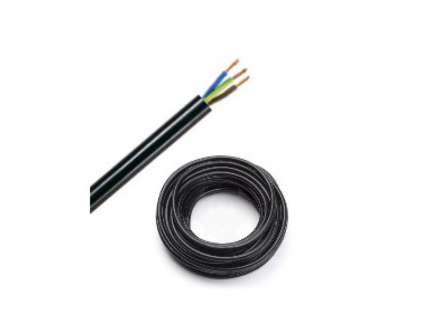3-pin kabel VMVL 2X0.75 Zwart Rond