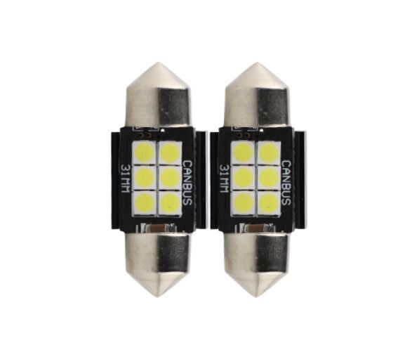 31mm Canbus festoon wit 6 leds (set van 2 stuks)