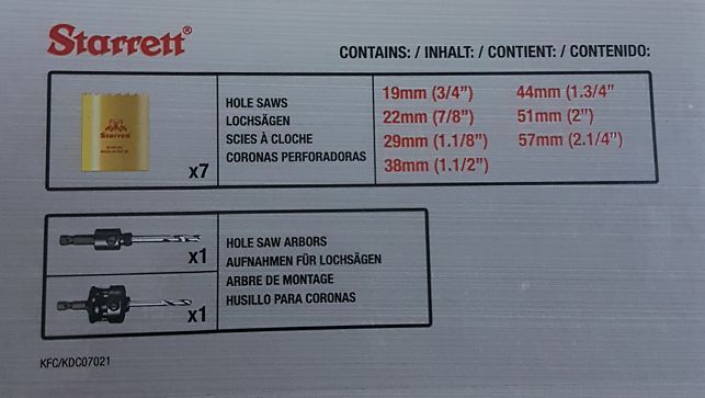 Starrett KDC07021 gatzaag Kit plimber Klempner (9-delig)