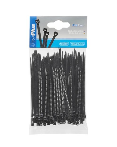 Kabelbinders 100x2,5mm 100 stuks zwart