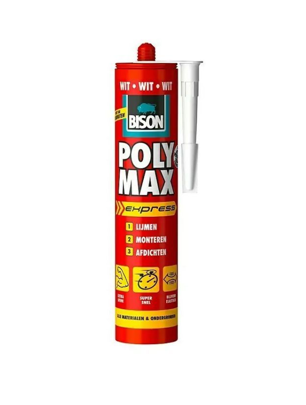 Bison Poly Max Universele montagelijm Wit Koker 425 g