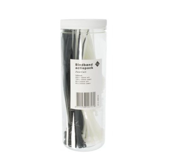 HANDSON bindband actiepack zwart/wit 400 stuks