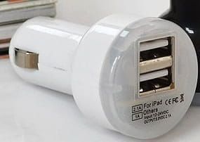 Dubbele 2 poorts usb mini autolader (Wit)