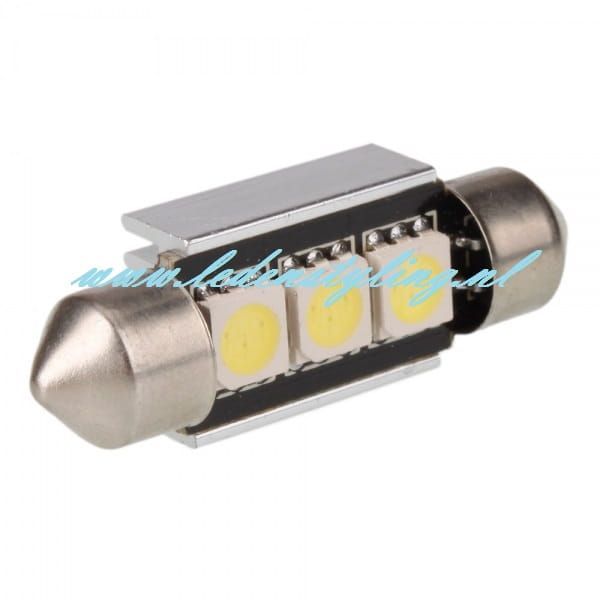 36mm Canbus festoon SMD LED C5W 3 leds (blauw)