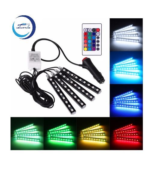 Auto multi kleuren led strips (set van 4 stuks)