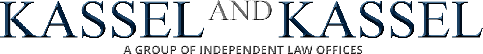 Logo for Kassel and Kassel: A Group of Independent Law Offices, featuring dark blue text on a white background.
