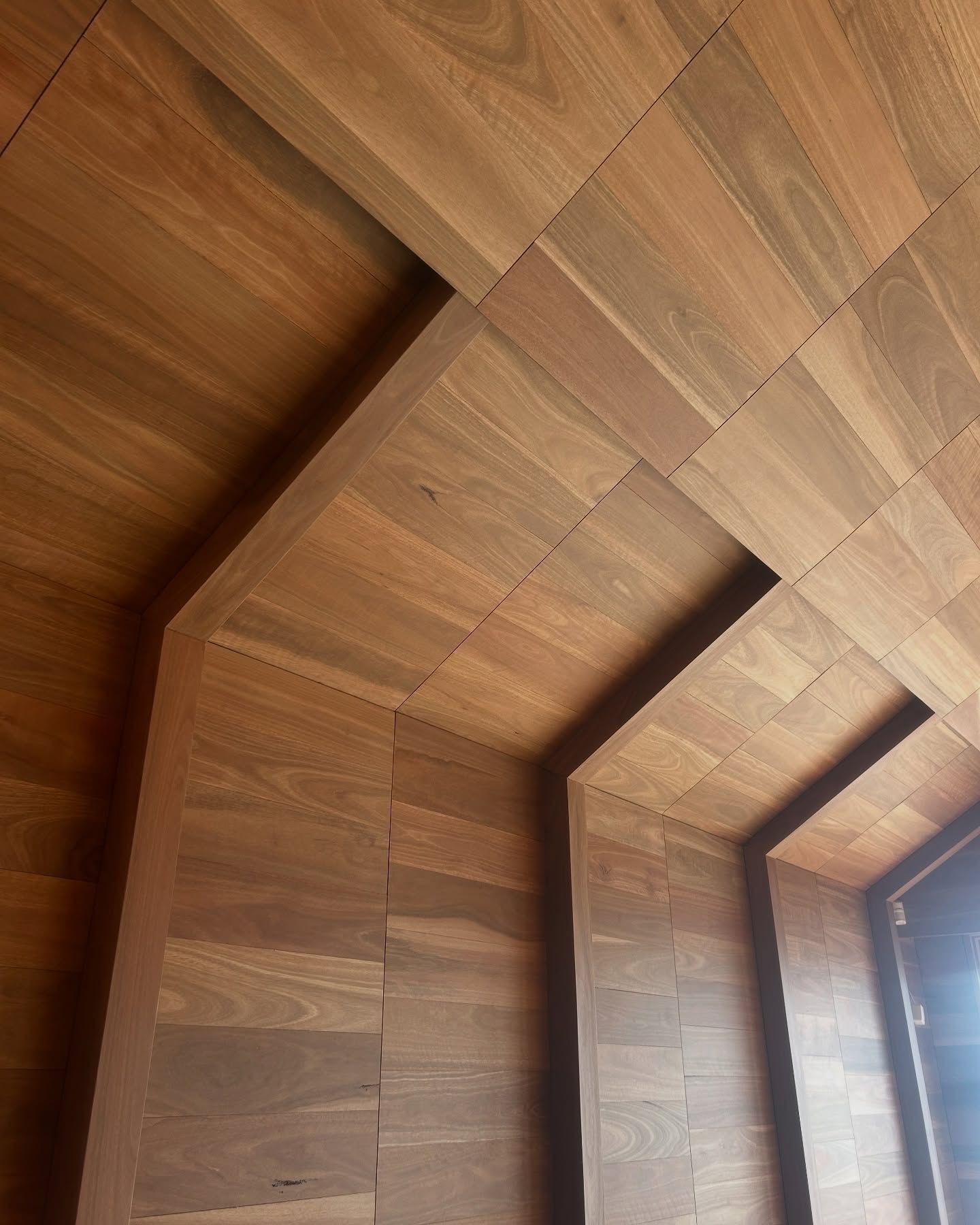 Wooden Ceiling With Geometric Beams — Jetsonian Constructions In Wendouree, VIC