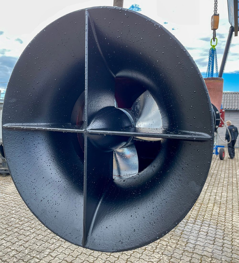 Pumpe til Kysinge sø er restaureret og bygget om til en 400 mm pumpe med nyt rør og ny propel 