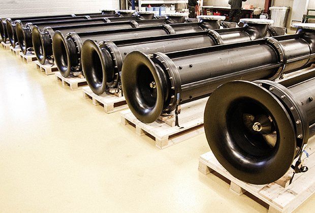 HDPE pumper til et stort akvakultur-anlæg er klar til at komme ud og virke
