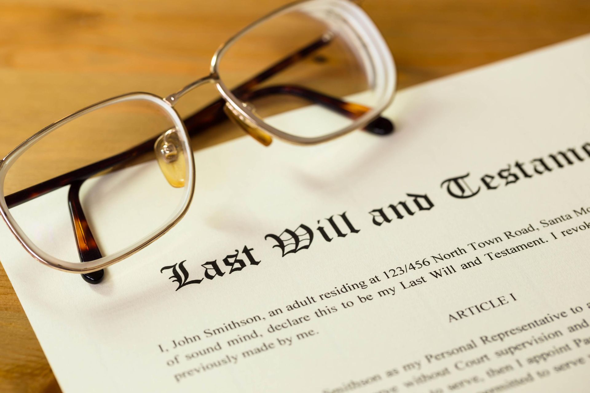 Glasses resting on a 