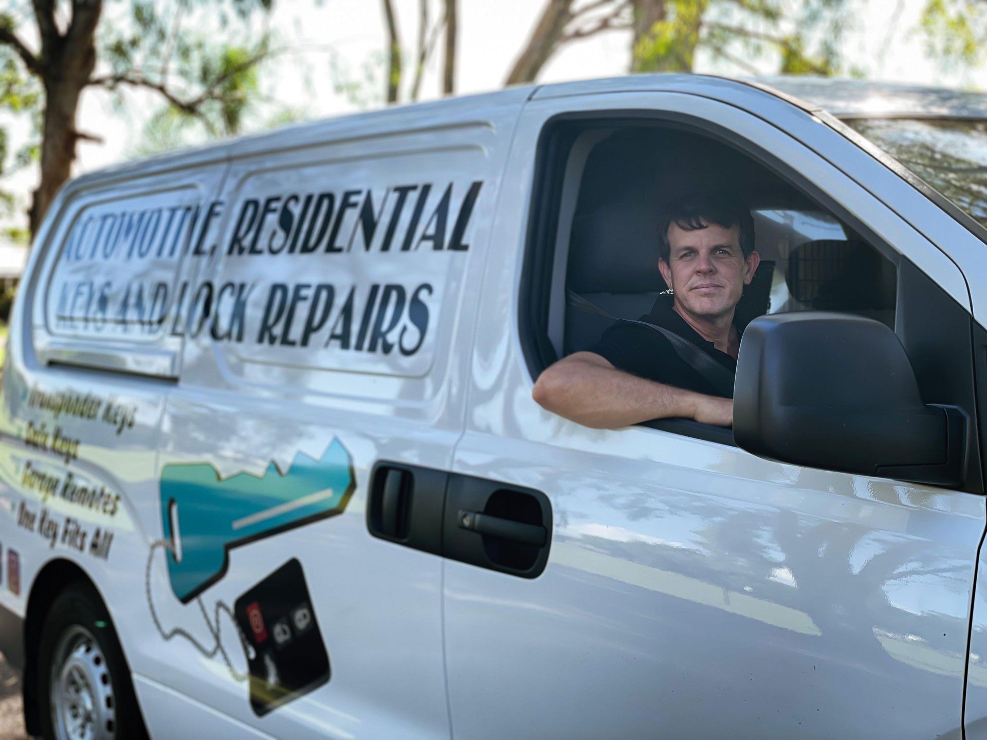 Worker in Service Van — Lock Repairs in Home Hill, QLD