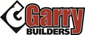 Garry Builders logo with red and black text on a white background