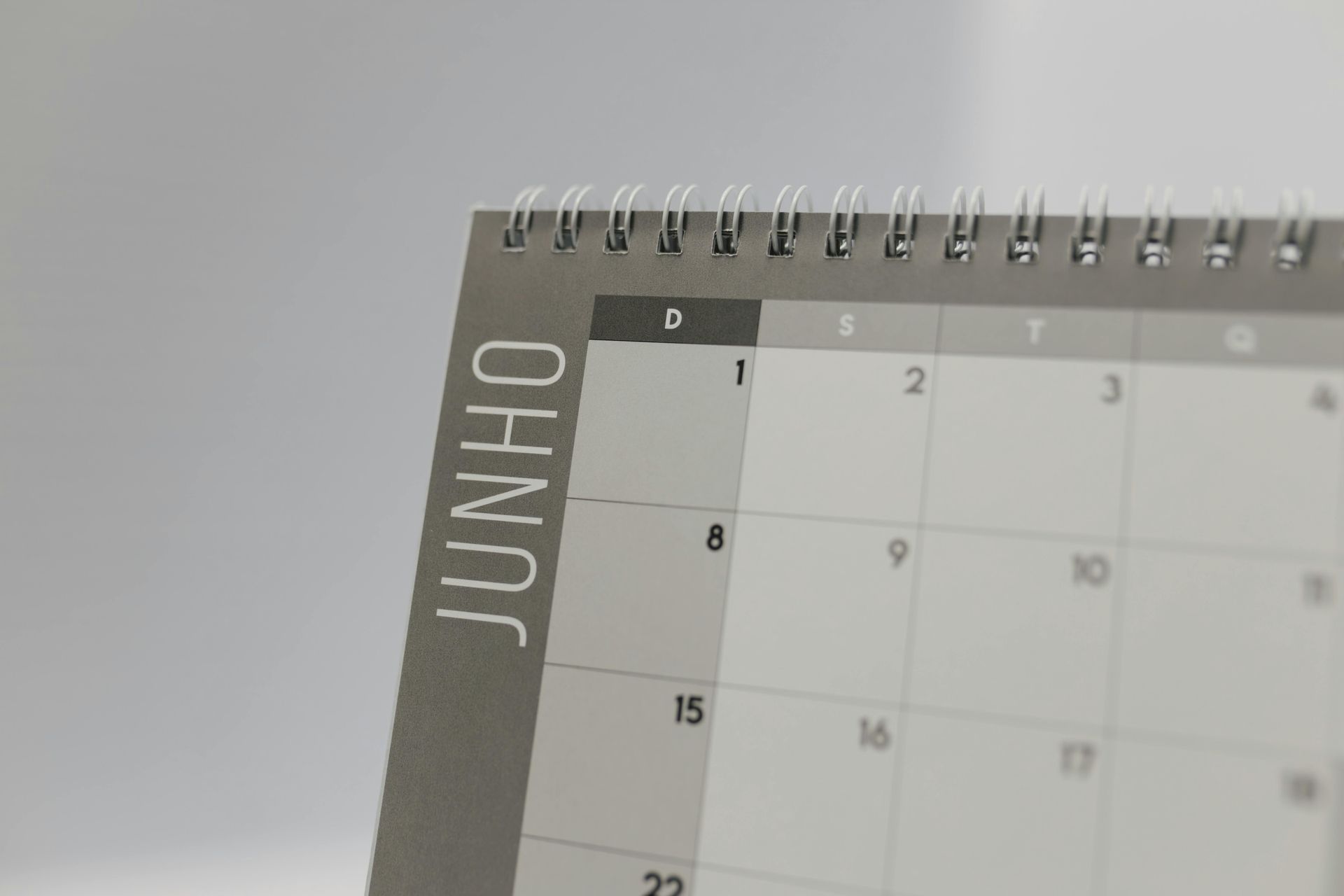 Wall calendar with January marked in a gray sidebar, shown on a light background.