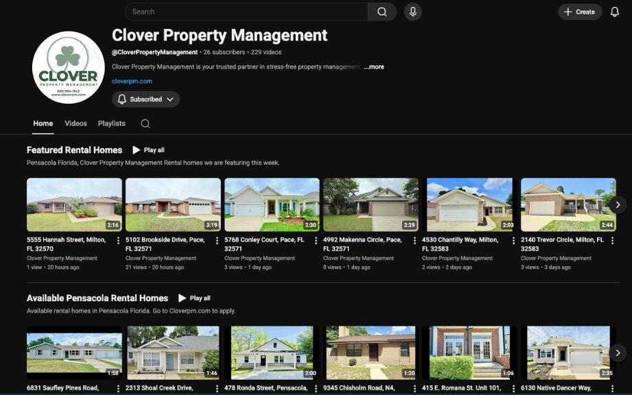 Clover's video walkthroughs are posted on listings and YouTube, giving prospective tenants another way to evaluate the home before scheduling a showing.