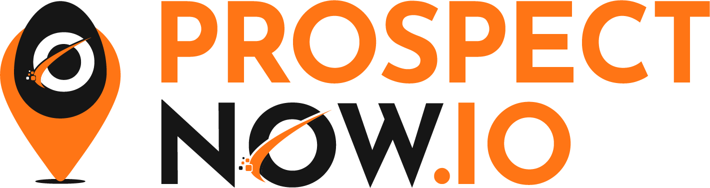 A logo for a company called prospect now.io