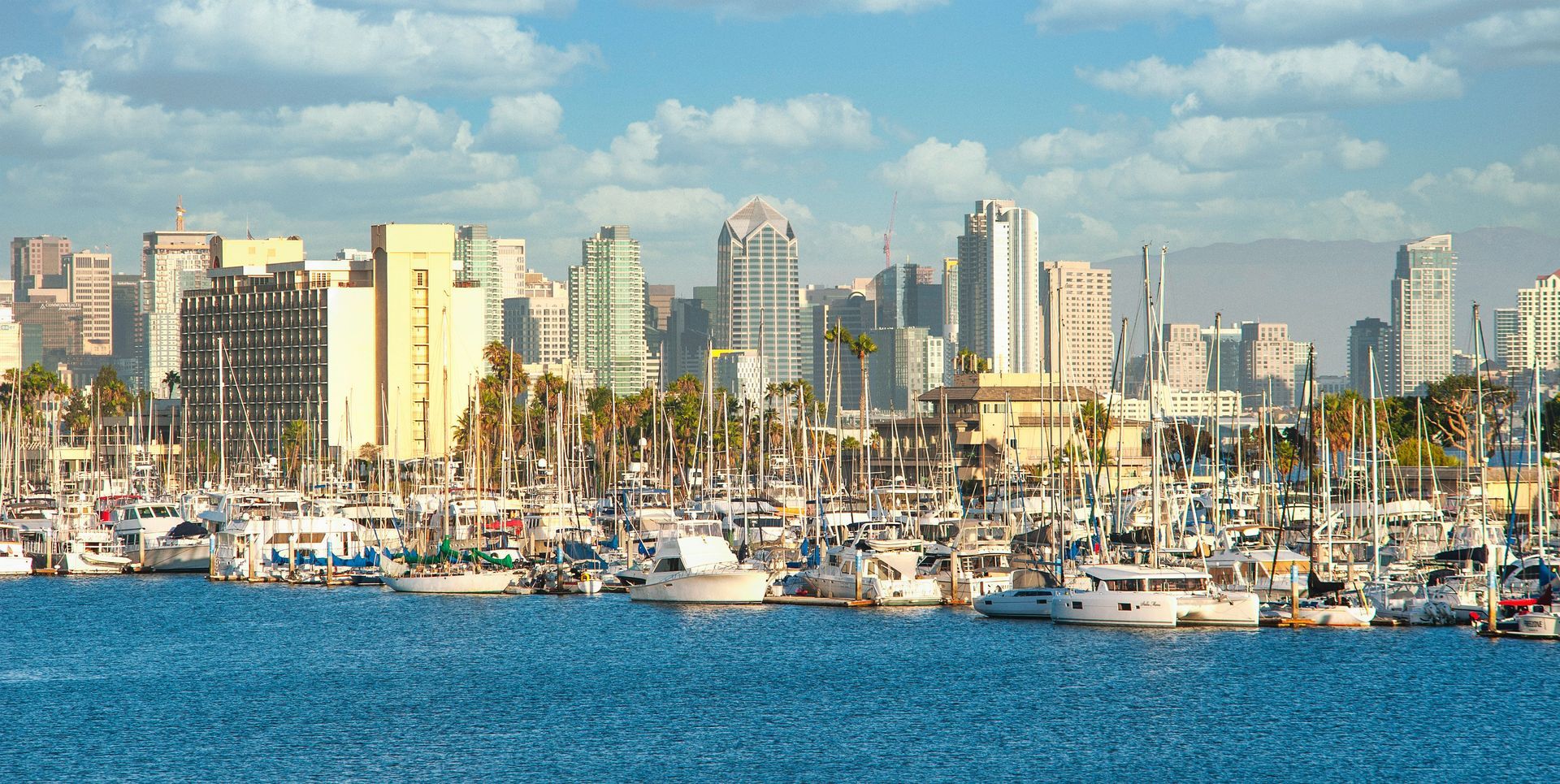 A large body of water with a city skyline in the background.