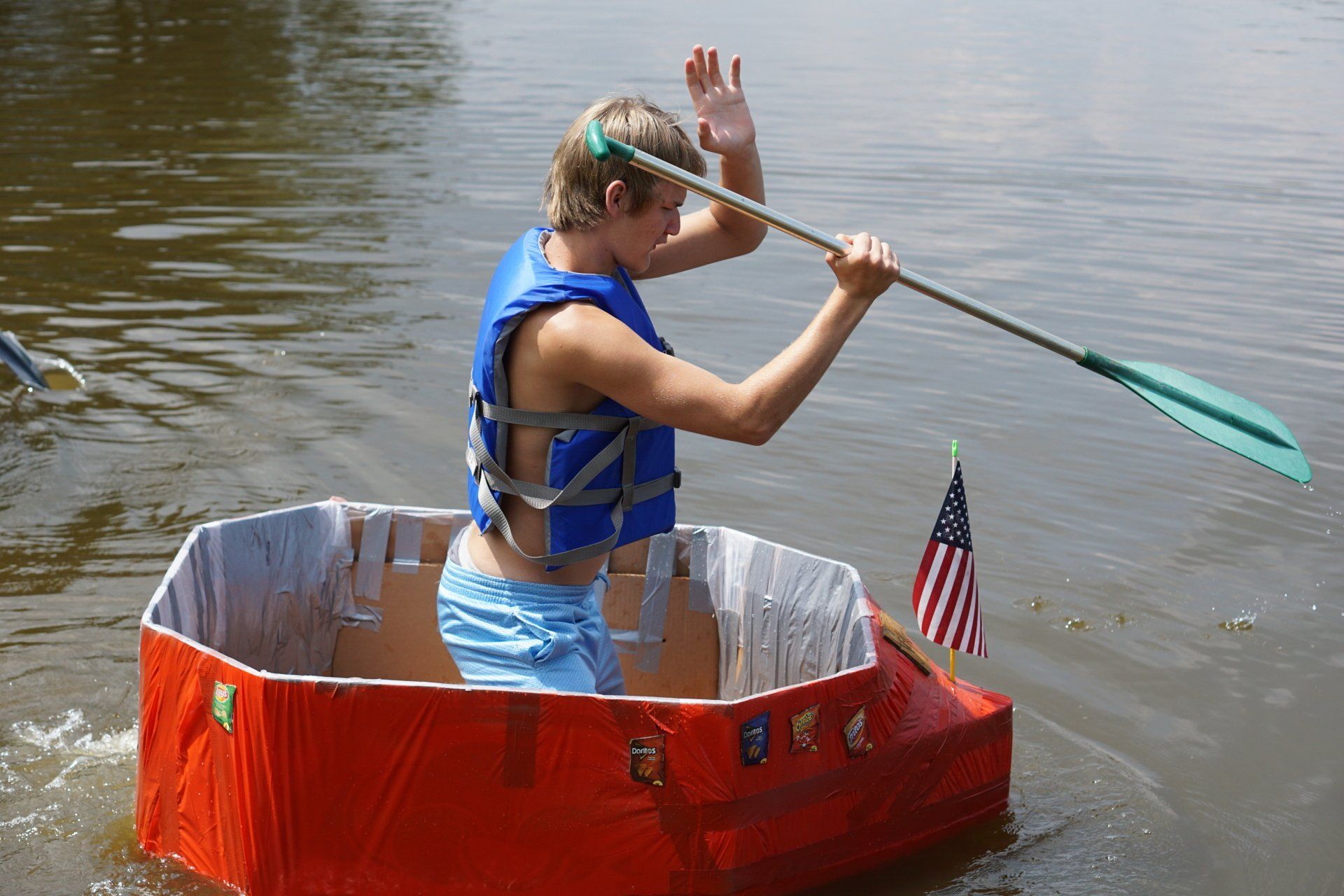Fun on the water at the Delaware Burn Camp