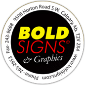 A logo for bold signs and graphics in calgary