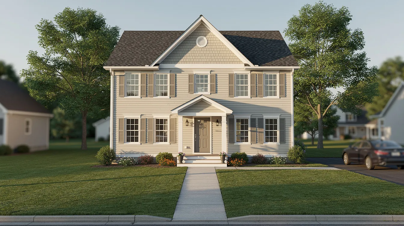 A classic single-family home exterior in Bridgeport, NY, featuring a charming facade and well-maintained landscaping. This property represents the type of homes for sale in Bridgeport, showcasing the appeal of NY real estate.