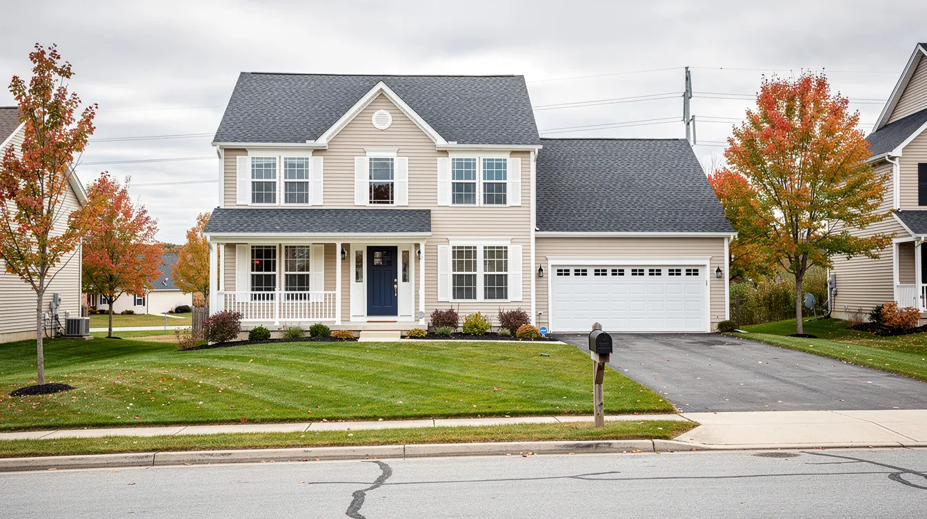 The image depicts a typical home in Lysander, NY, showcasing a charming exterior with a well-maintained yard and inviting entrance. This property is part of the local real estate market, with listings available through agencies like Howard Hanna Real Estate and Coldwell Banker Prime Prop.