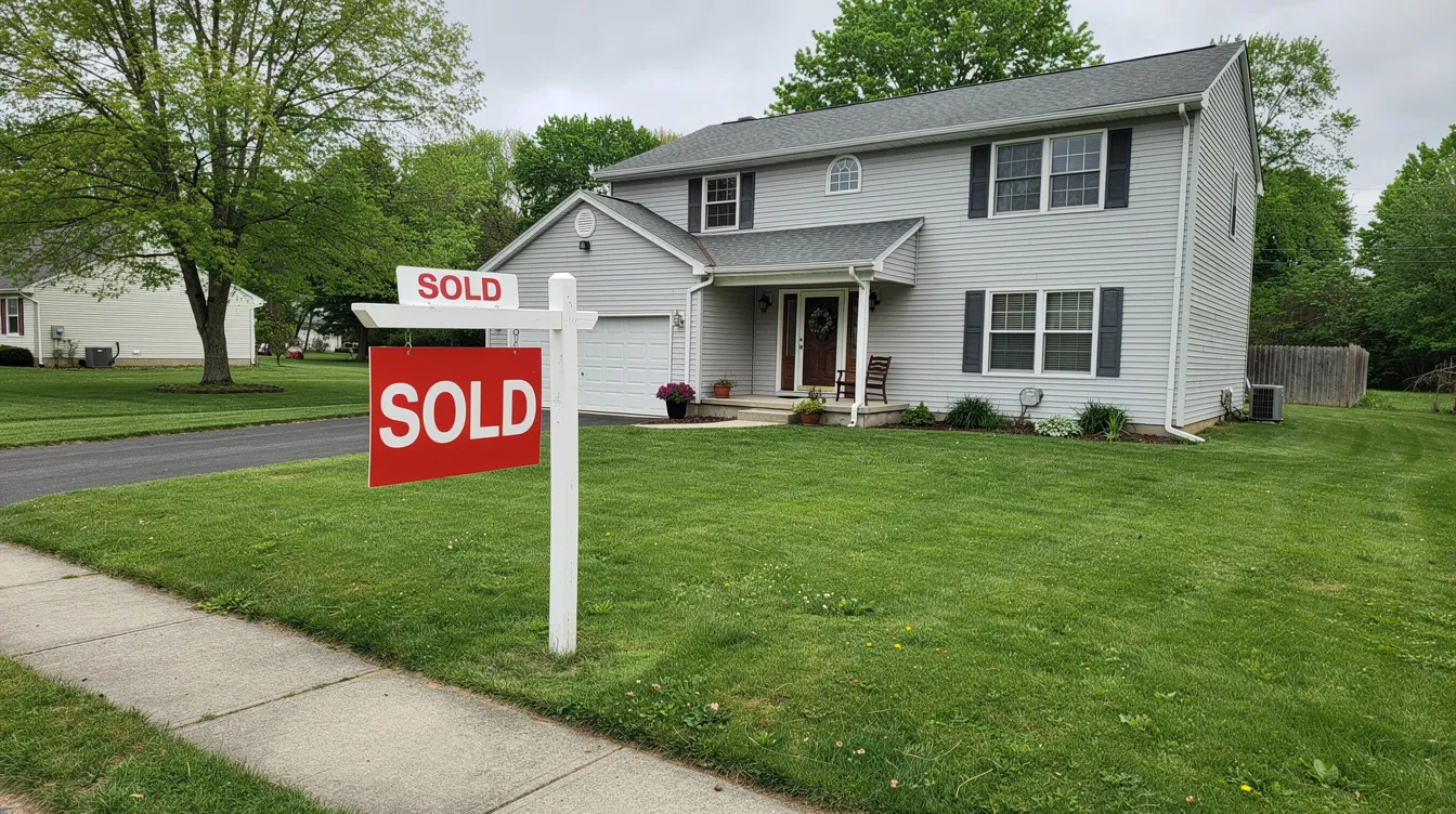 The image depicts a typical home in Bridgeport, NY, featuring a 