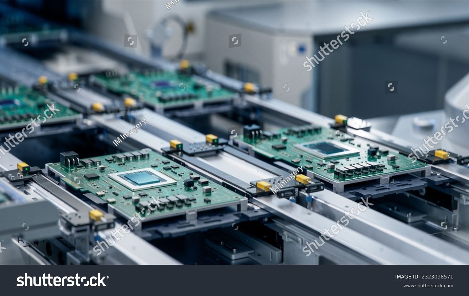 Smartphone displaying the Micron logo, overlaid on a circuit board with chips and components.