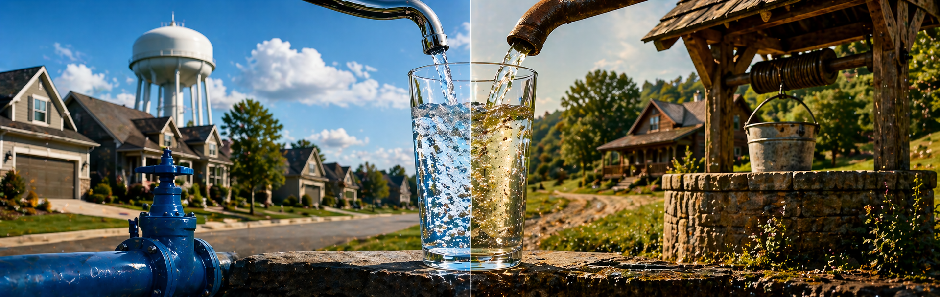 City water vs. well water graphic