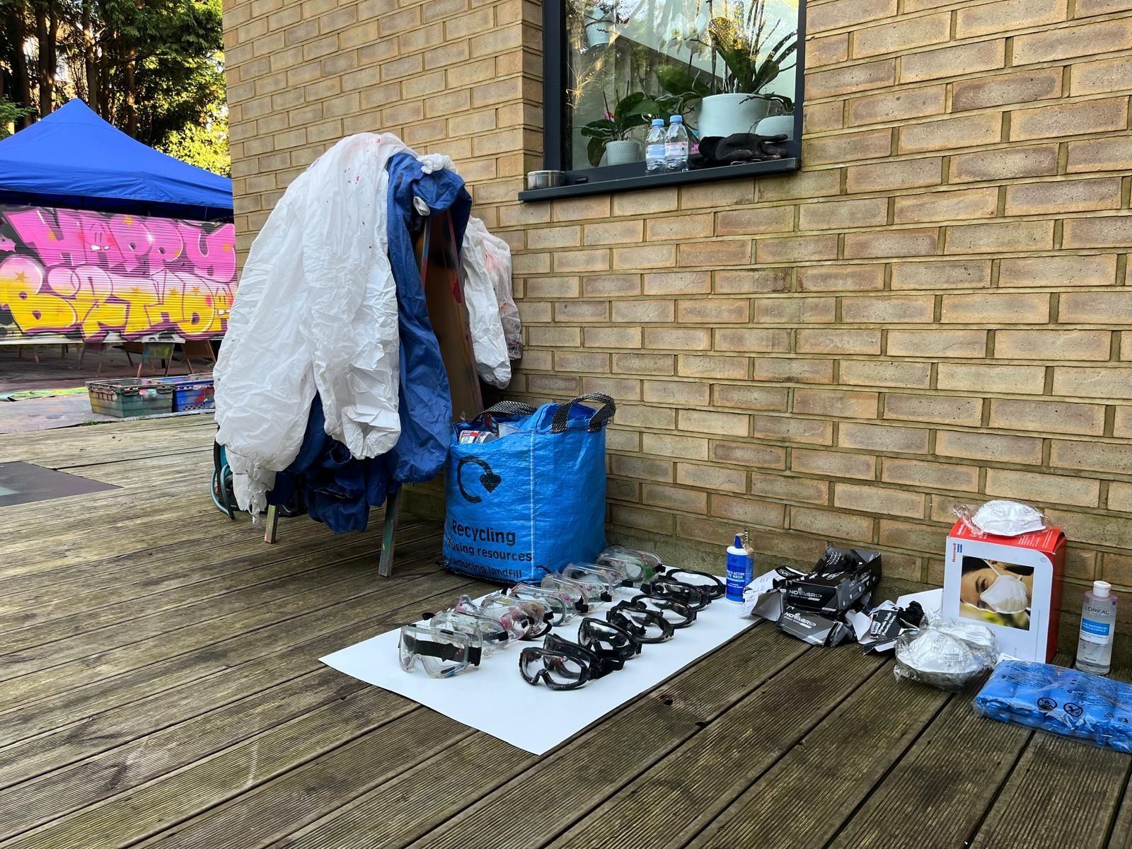 PPE provided for graffiti birthday parties