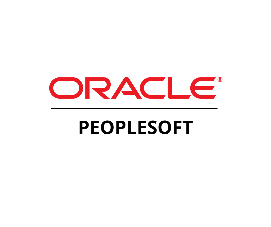 Het Oracle PeopleSoft Campus Solutions-logo in rood en zwart op een witte achtergrond.