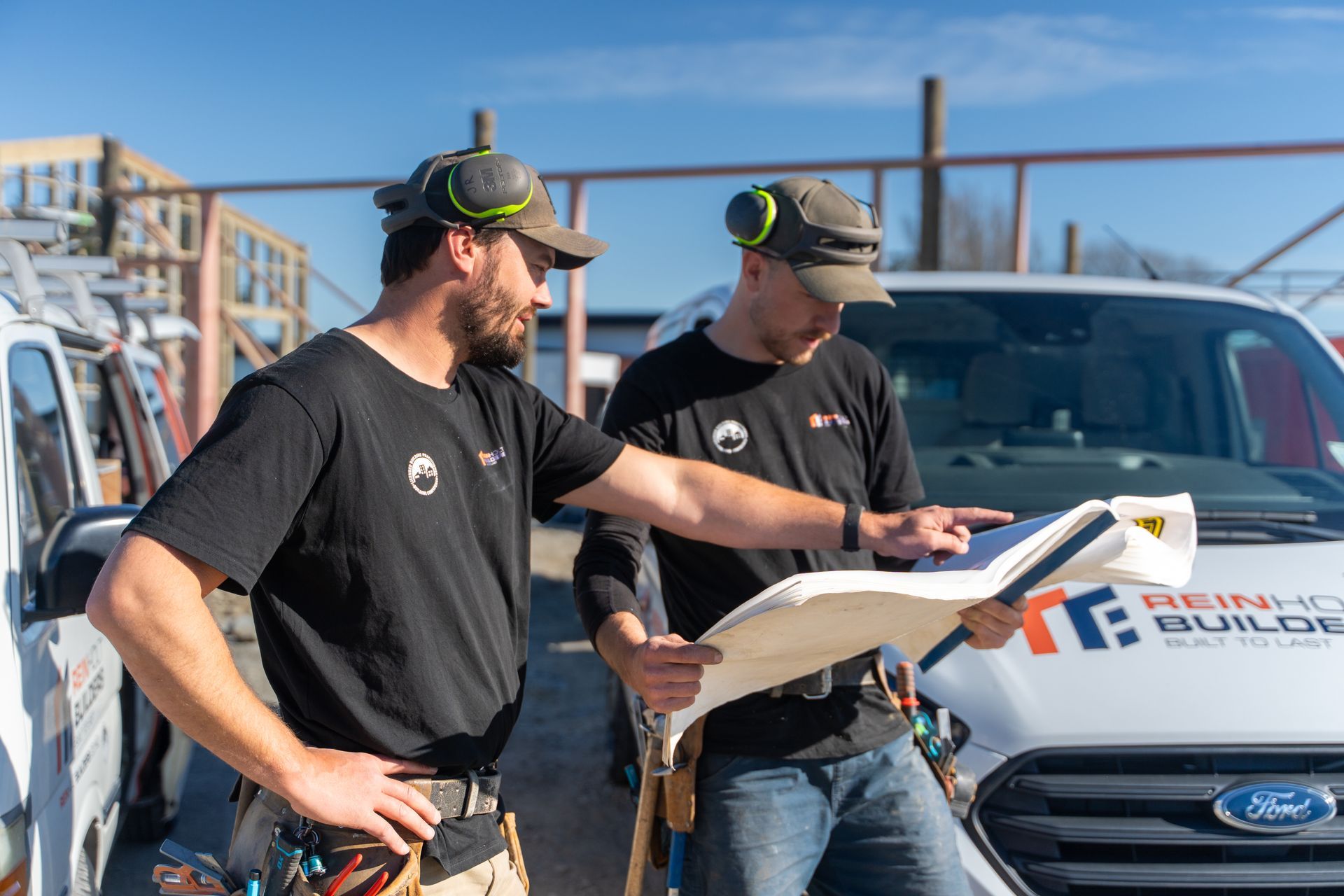 Reinholt Builders owners on site in Christchurch