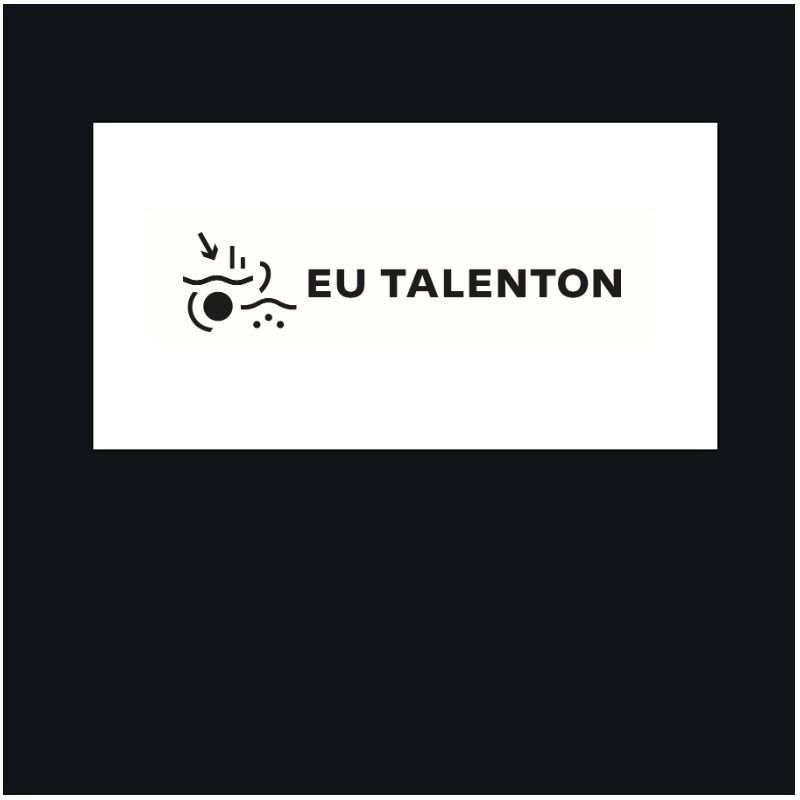 Czarno-białe logo dla eu talenton