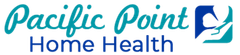 Pacific Point Home Health logo in teal and blue with stylized wave and bird icon