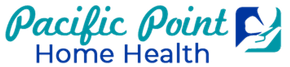 Pacific Point Home Health logo in teal and blue with stylized wave and bird icon