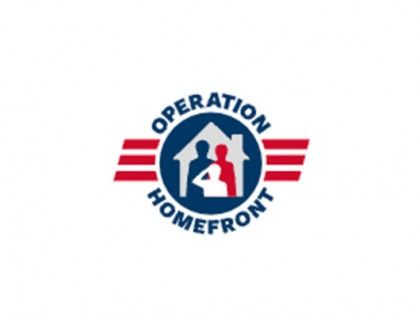 Operation Homefront logo in blue and red with a family silhouette and flag stripes