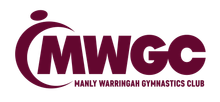 A logo for the manly warringah gymnastics club