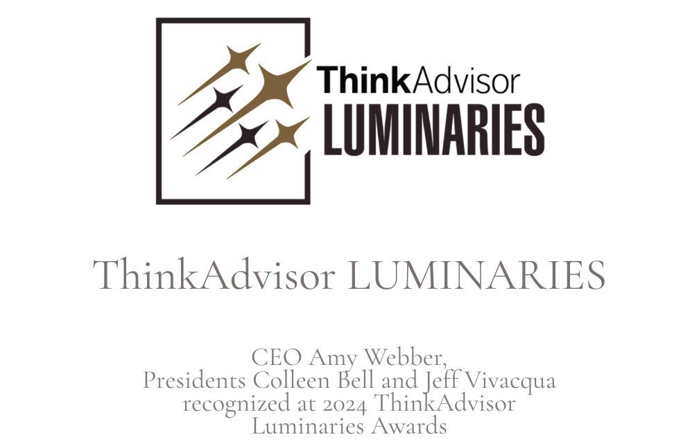 ThinkAdvisor LUMINARIES logo with gold stars and text honoring Presidents Council members and award winners