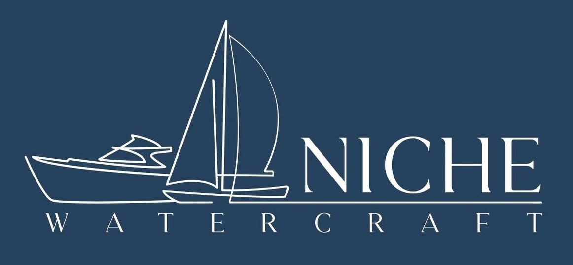 A blue logo for tartano yachts on a white background