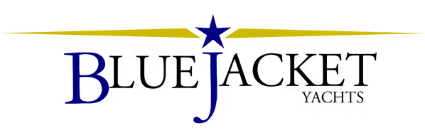 A blue logo for tartano yachts on a white background