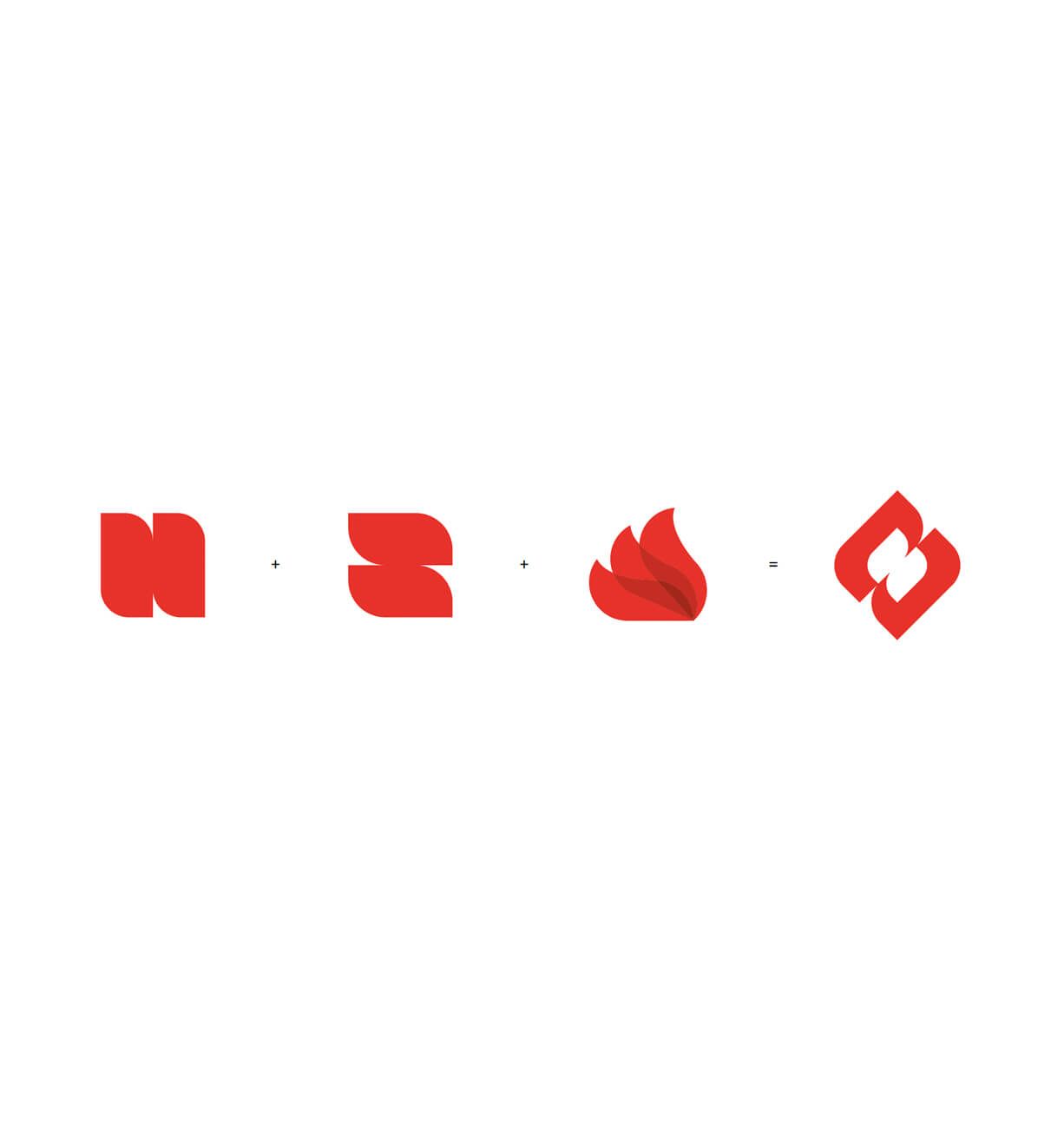 Red brand logos on a white background, including Netflix and Firebase icons.