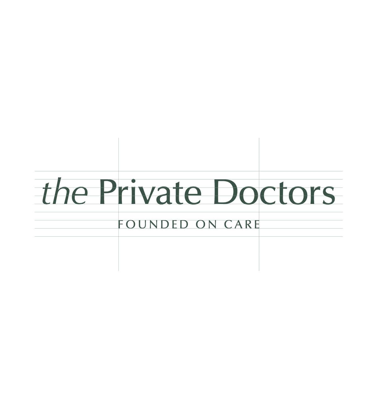 Logo for The Private Doctors, with the tagline “FOUNDED ON CARE” on a white background