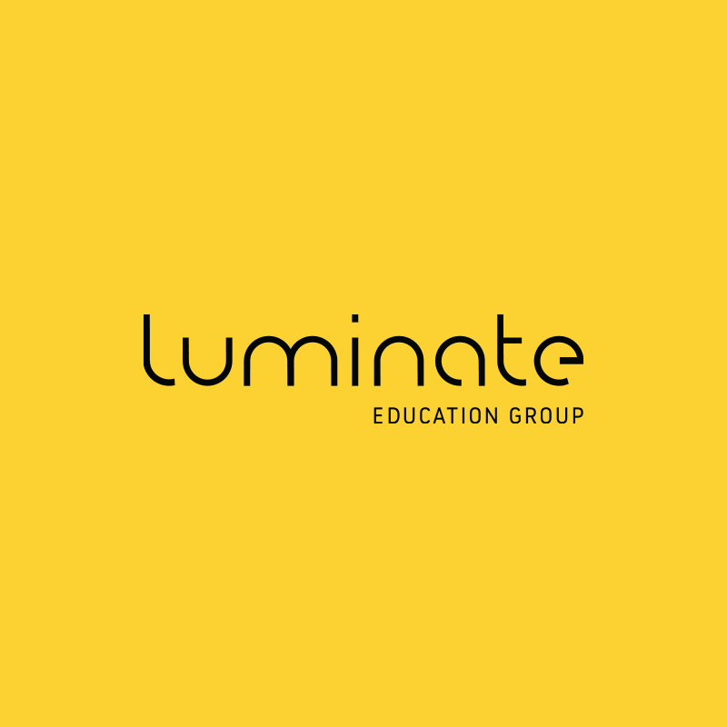 Luminate Education Group logo on a yellow background