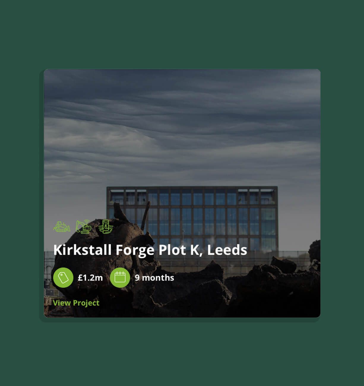 Kirkstall Forge Plot K, Leeds: modern building under cloudy sky with trees in foreground
