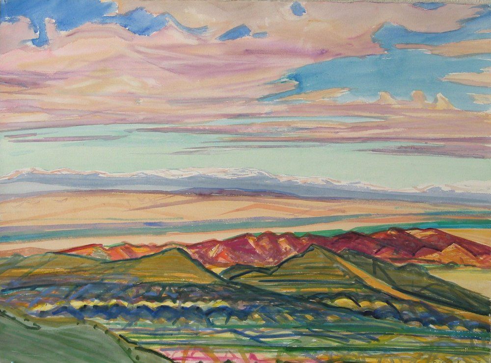 Colorful watercolor landscape