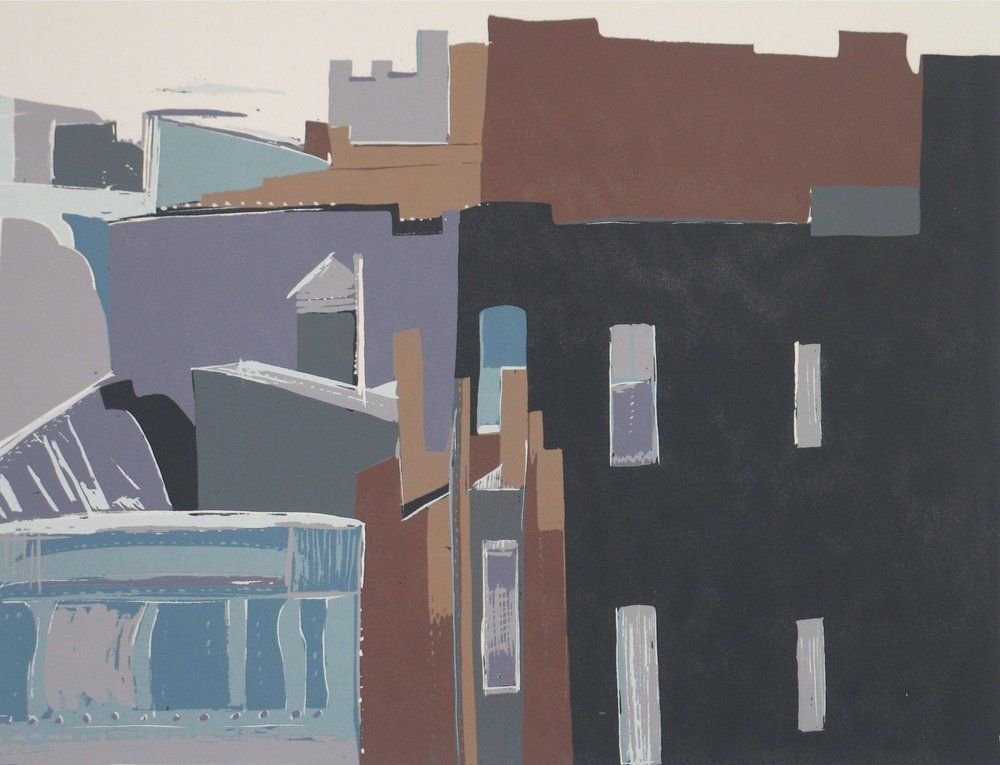 Buildings rendered in muted colors