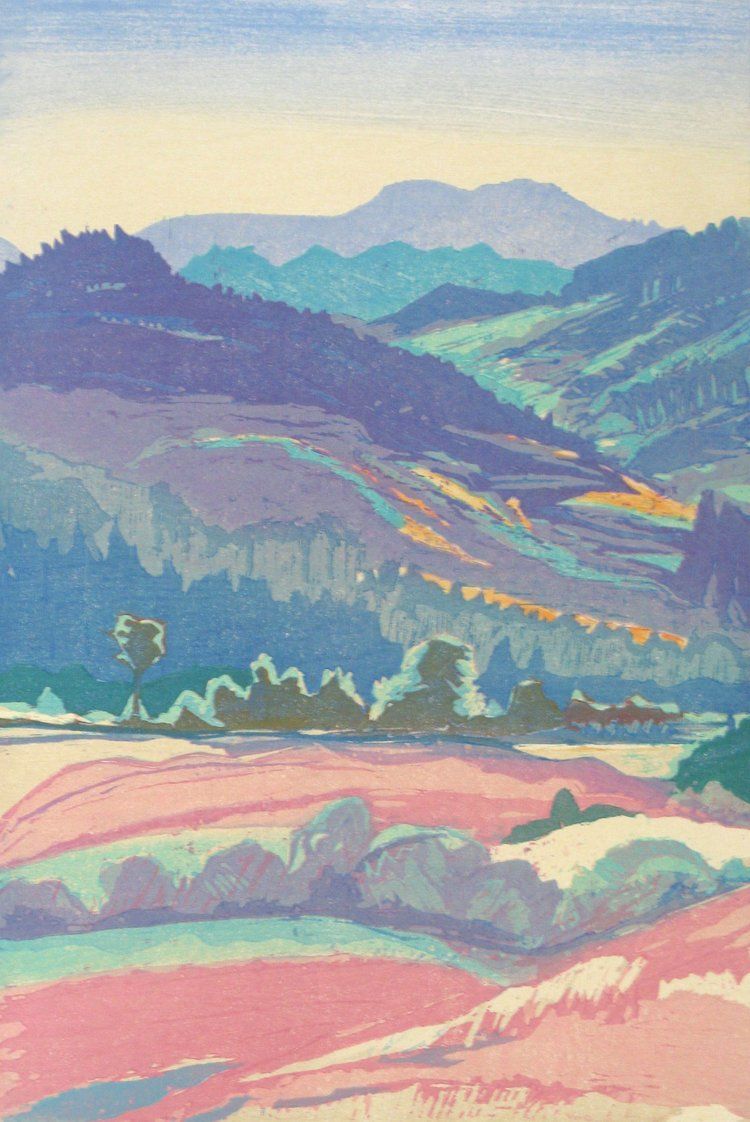 Pastel-colored landscape